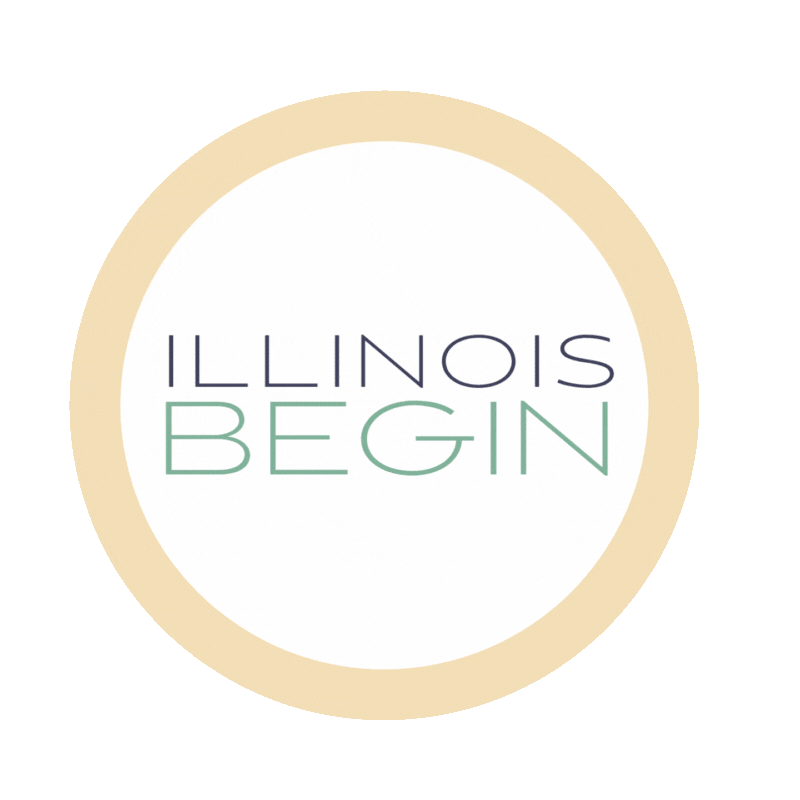 IL BEGIN | De-siloing philanthropy across Reproductive Justice, Birth Equity, and Early Childhood in Illinois. Moving Illinois BEGIN logo.